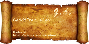Gadányi Alex névjegykártya